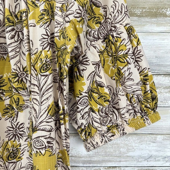 Anthropologie Daily Practice Mollie Tunic Floral Dress Boho Peasant Sleeve Large - Picture 5 of 16
